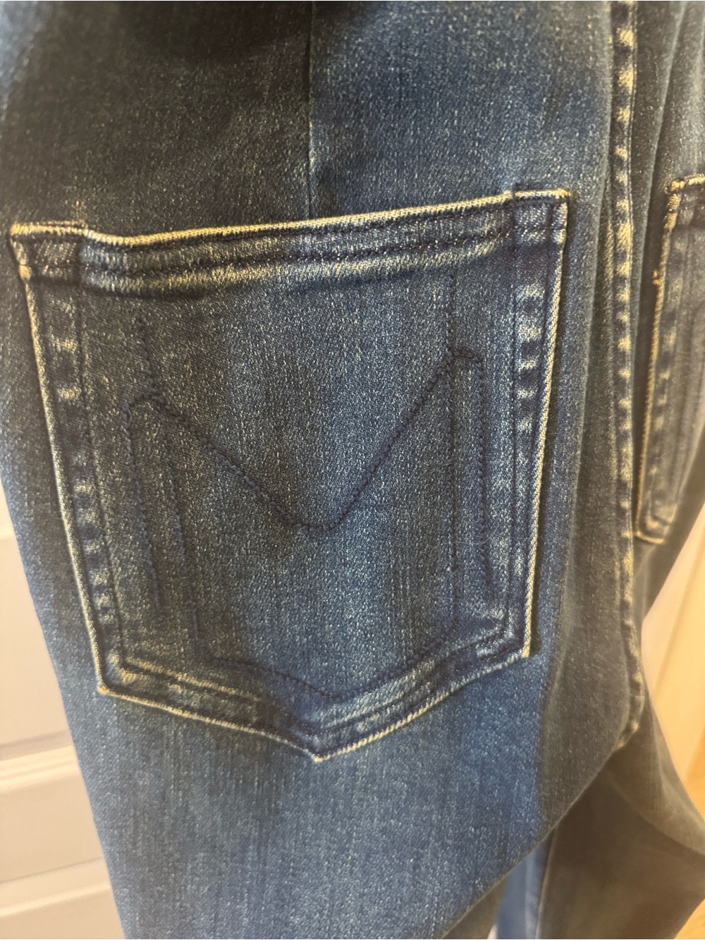 Show Me Your MuMu Dark Blue Denim Wide-Leg Jacksonville Jumpsuit with Belt. - Picture 6 of 8